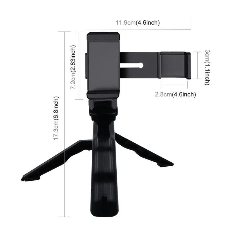ชุดยึดโทรศัพท์มือถือ PULUZ ขนาด 1/4 นิ้ว พร้อมขาตั้งกล้องพับได้สำหรับ DJI OSMO Pocket / Pocket 2, ที่หนีบ+ขาตั้งกล้อง
