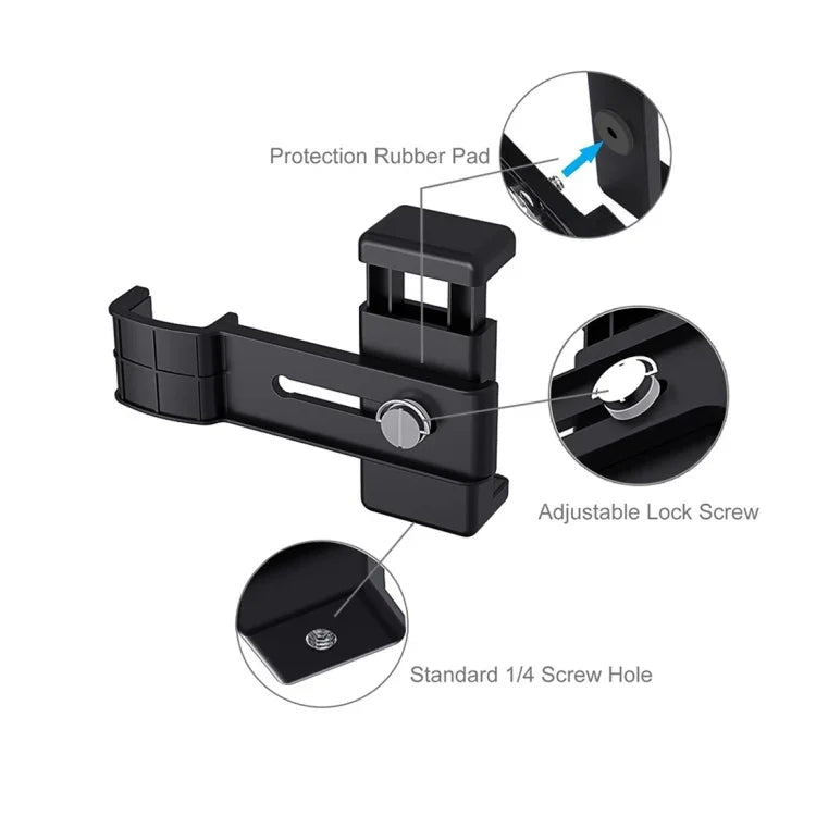 ชุดยึดโทรศัพท์มือถือ PULUZ ขนาด 1/4 นิ้ว พร้อมขาตั้งกล้องพับได้สำหรับ DJI OSMO Pocket / Pocket 2, ที่หนีบ+ขาตั้งกล้อง