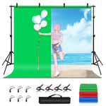 PULUZ 2.9x2m Photo Studio Background Support Stand Backdrop Crossbar Bracket Kit with Red / Blue / Green Backdrops, 2.9 x2 m (double stands)
