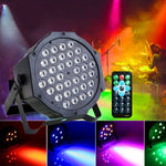 ไฟ LED PAR DMX512 RGB 36W 36 ดวง พร้อมรีโมทคอนโทรล, สโตรบ + ควบคุมเสียง + เคลื่อนที่เอง, AC 100-240V, RGB พร้อมรีโมทคอนโทรล