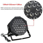 ไฟ LED PAR DMX512 RGB 36W 36 ดวง พร้อมรีโมทคอนโทรล, สโตรบ + ควบคุมเสียง + เคลื่อนที่เอง, AC 100-240V, RGB พร้อมรีโมทคอนโทรล
