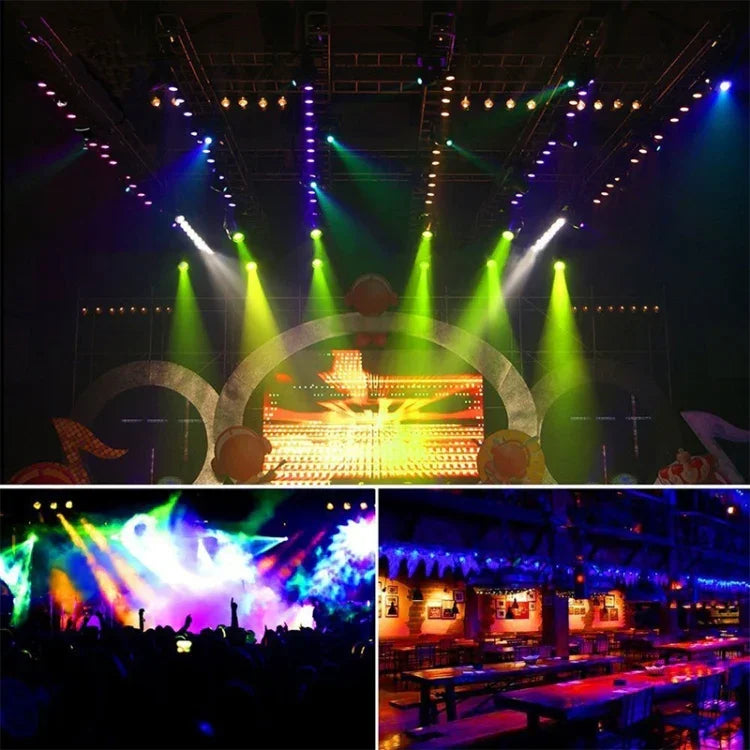 ไฟ LED PAR DMX512 RGB 36W 36 ดวง พร้อมรีโมทคอนโทรล, สโตรบ + ควบคุมเสียง + เคลื่อนที่เอง, AC 100-240V, RGB พร้อมรีโมทคอนโทรล