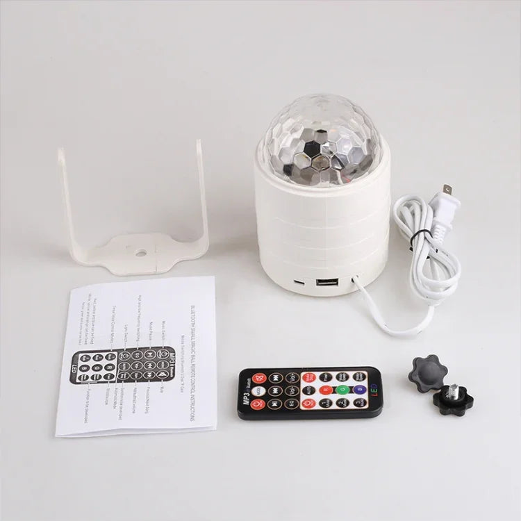 ไฟเวทีลูกบอลคริสตัล Bluetooth พร้อมรีโมทคอนโทรล, ปลั๊ก US (สีขาว), PRC0573BEU, PRC0573BUS, PRC0573WEU, PRC0573WUS
