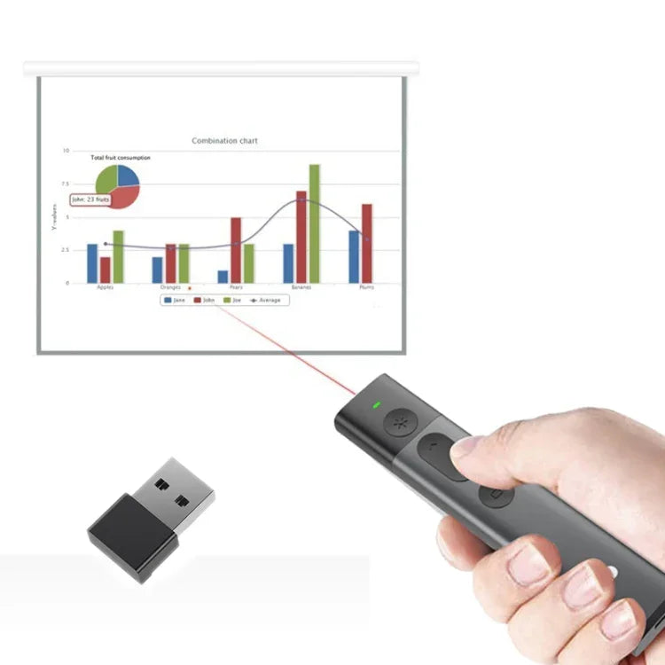 DOOSL DSIT036 ปากกาเลเซอร์สีแดง ตัวนำเสนอไร้สาย 2.4GHz สำหรับ PowerPoint, เลเซอร์สีแดง