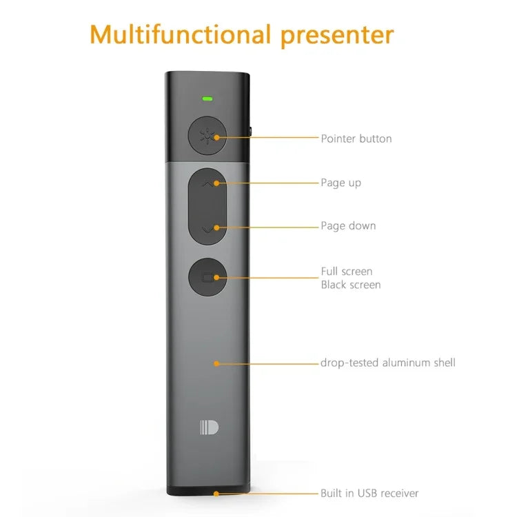 DOOSL DSIT036 ปากกาเลเซอร์สีแดง ตัวนำเสนอไร้สาย 2.4GHz สำหรับ PowerPoint, เลเซอร์สีแดง