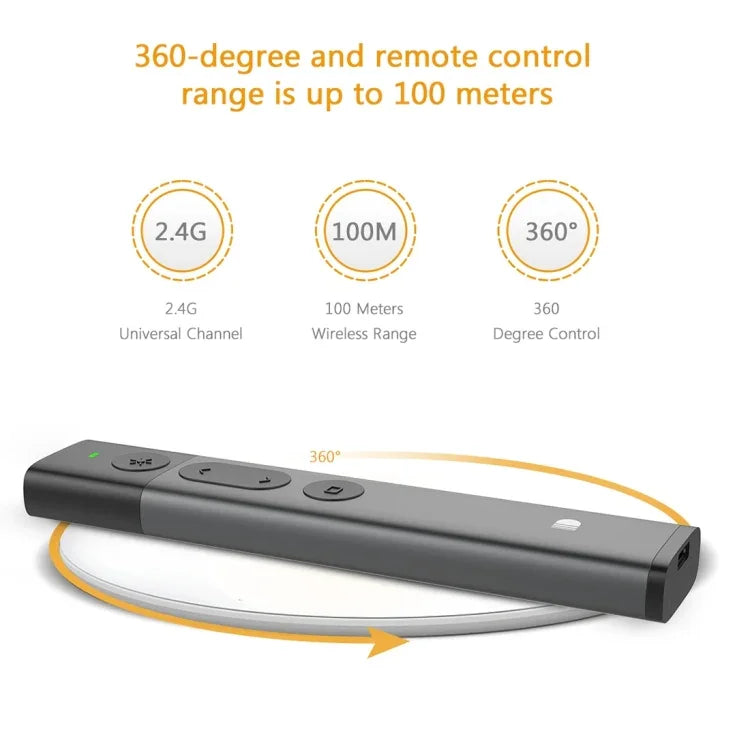 DOOSL DSIT036 ปากกาเลเซอร์สีแดง ตัวนำเสนอไร้สาย 2.4GHz สำหรับ PowerPoint, เลเซอร์สีแดง