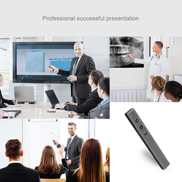 PR-20 ปากการีโมทไร้สายสำหรับนำเสนอ PowerPoint PPT พร้อมเลเซอร์พอยน์เตอร์และฟังก์ชันเมาส์อากาศ ปากกาเปลี่ยนหน้าเลเซอร์