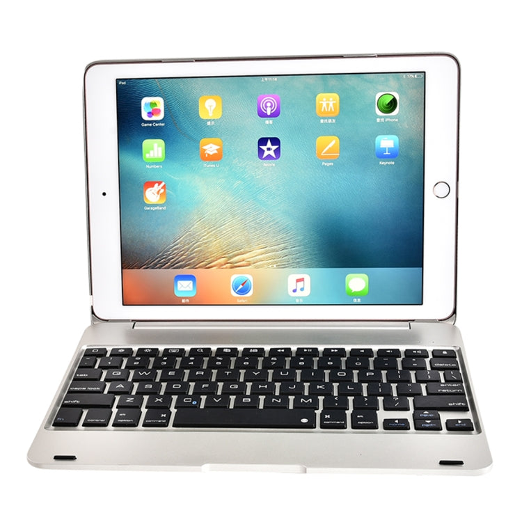 F19B สำหรับ iPad 9.7 (2017/2018) & iPad Air & Air 2 & iPad Pro 9.7 & iPad ใหม่ 9.7 นิ้ว (2017) เคสแท็บเล็ตพับแนวนอน ABS บางพิเศษ + คีย์บอร์ดบลูทูธ