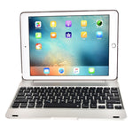 F19B สำหรับ iPad 9.7 (2017/2018) & iPad Air & Air 2 & iPad Pro 9.7 & iPad ใหม่ 9.7 นิ้ว (2017) เคสแท็บเล็ตพับแนวนอน ABS บางพิเศษ + คีย์บอร์ดบลูทูธ