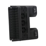 พัดลมระบายความร้อน 3 in 1 สำหรับเครื่องเล่นเกม DOBE TP4-882 + ช่องเก็บเกม + แท่นชาร์จจอยเกมสำหรับ Sony PS4 / PS4 Pro / PS4 Slim, สำหรับ PS4 / PS4 Pro / PS4 Slim