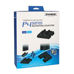 พัดลมระบายความร้อน 3 in 1 สำหรับเครื่องเล่นเกม DOBE TP4-882 + ช่องเก็บเกม + แท่นชาร์จจอยเกมสำหรับ Sony PS4 / PS4 Pro / PS4 Slim, สำหรับ PS4 / PS4 Pro / PS4 Slim