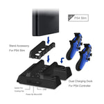 พัดลมระบายความร้อน 3 in 1 สำหรับเครื่องเล่นเกม DOBE TP4-882 + ช่องเก็บเกม + แท่นชาร์จจอยเกมสำหรับ Sony PS4 / PS4 Pro / PS4 Slim, สำหรับ PS4 / PS4 Pro / PS4 Slim