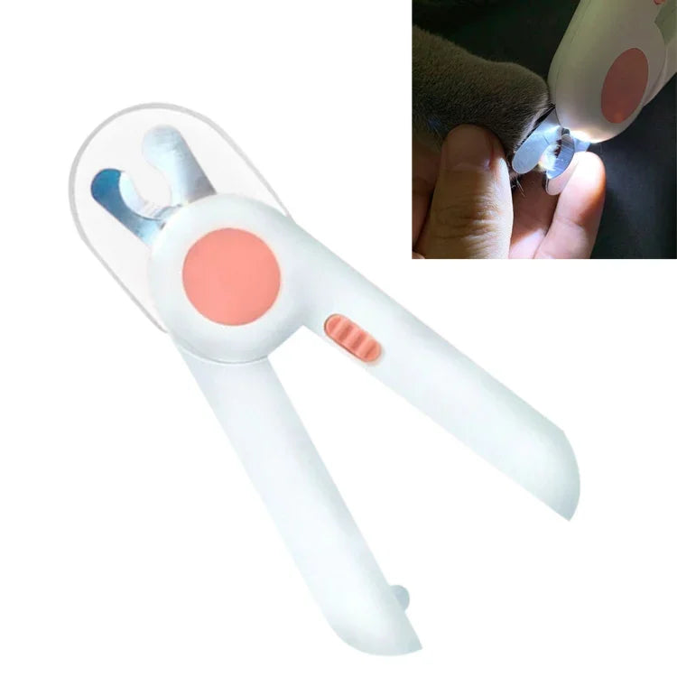 กรรไกรตัดเล็บสัตว์เลี้ยงพร้อมไฟ LED สำหรับแมวและสุนัข สีชมพู, สีฟ้า
