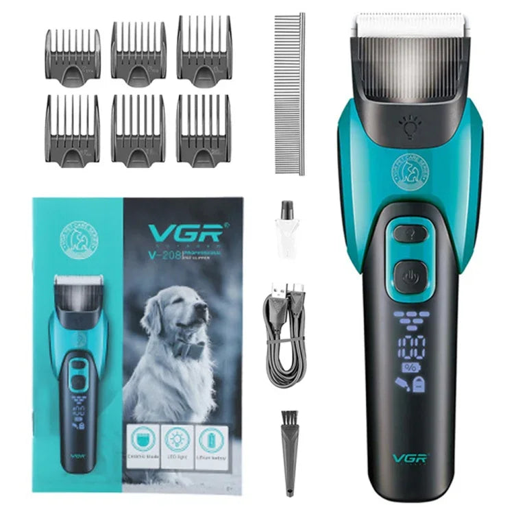 VGR V-208 เครื่องตัดแต่งขนสัตว์เลี้ยงมืออาชีพไฟฟ้า, V-208 (สีน้ำเงิน), V-208 (สีแดง)