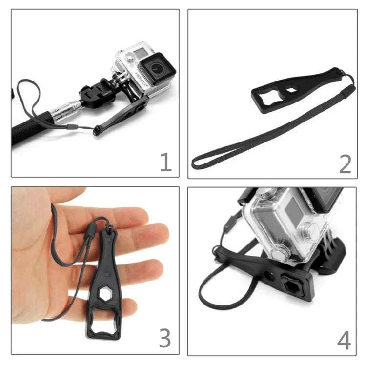 ประแจขันสกรูพลาสติก PULUZ พร้อมสายคล้อง สำหรับ GoPro, Insta360, DJI และกล้องแอคชั่นอื่นๆ, ประแจ (วัสดุ PVC) สีดำ
