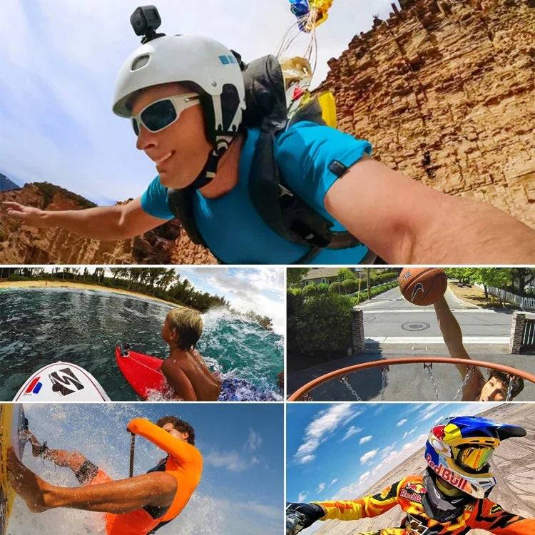 แผ่นกาวแบน PULUZ 3 ชิ้น + แผ่นกาวโค้ง PULUZ 3 ชิ้น สำหรับ GoPro, Insta360, DJI และกล้องแอคชั่นอื่นๆ สติกเกอร์ 3M