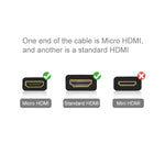 สาย HDMI 19 พินเป็น Micro HDMI PULUZ สำหรับ GoPro Hero11 Black / HERO10 Black / HERO9 Black /8 Black /7 /6 /5 /4 /3+ /3, Sony, LG, Panasonic, Canon, Nikon, สมาร์ทโฟนและกล้อง ความยาว: 1.5 ม., สาย HDMI สำหรับ GoPro
