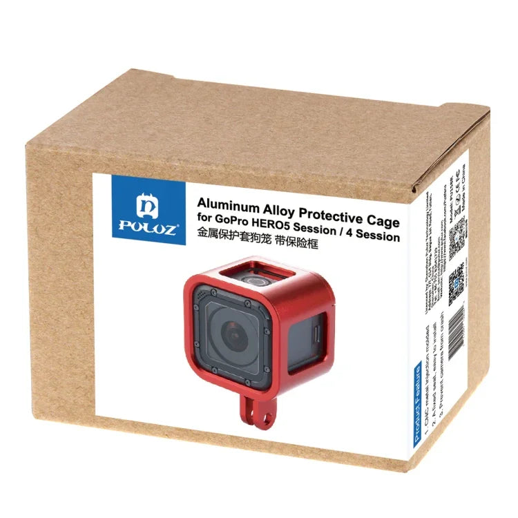 โครงป้องกันอลูมิเนียม CNC PULUZ พร้อมกรอบประกันสำหรับ GoPro HERO5 Session /HERO4 Session /HERO Session สำหรับ HERO4 Session พร้อมกรอบ, สำหรับ HERO5 Session พร้อมกรอบ, สำหรับ HERO5 Session