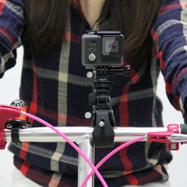 ที่ยึดแฮนด์จักรยานและมอเตอร์ไซค์ PULUZ พร้อมขาตั้งกล้องและสกรู สำหรับ GoPro, Insta360, DJI และกล้องแอคชั่นอื่นๆ, ขาตั้งยาว