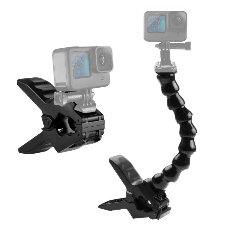 ขาจับแบบยืดหยุ่น Jaws Mount สำหรับกล้องกีฬาแอคชั่น PULUZ สำหรับ GoPro, Insta360, DJI และกล้องแอคชั่นอื่นๆ, ขาจับ Jaws