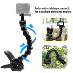 ขาจับแบบยืดหยุ่น Jaws Mount สำหรับกล้องกีฬาแอคชั่น PULUZ สำหรับ GoPro, Insta360, DJI และกล้องแอคชั่นอื่นๆ, ขาจับ Jaws