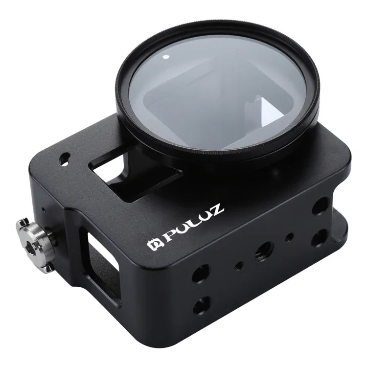 โครงป้องกันเปลือกอลูมิเนียม CNC PULUZ พร้อมกรอบประกันและเลนส์ UV 52 มม. สำหรับ GoPro HERO(2018) /7 Black /6 /5, สำหรับกรอบดึง HERO6 /5, สำหรับกรอบดึง HERO5