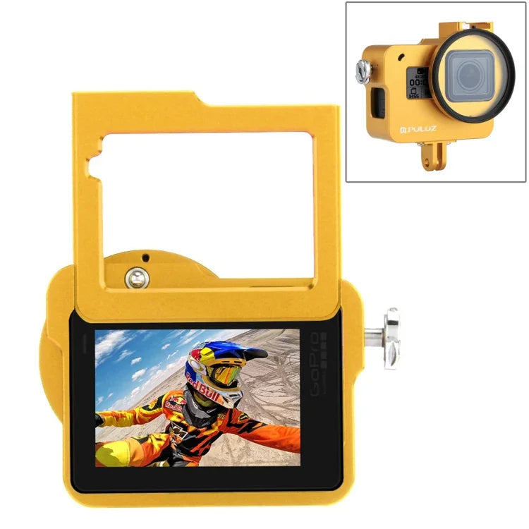 โครงป้องกันเปลือกอลูมิเนียม CNC PULUZ พร้อมกรอบประกันและเลนส์ UV 52 มม. สำหรับ GoPro HERO(2018) /7 Black /6 /5, สำหรับกรอบดึง HERO6 /5, สำหรับกรอบดึง HERO5