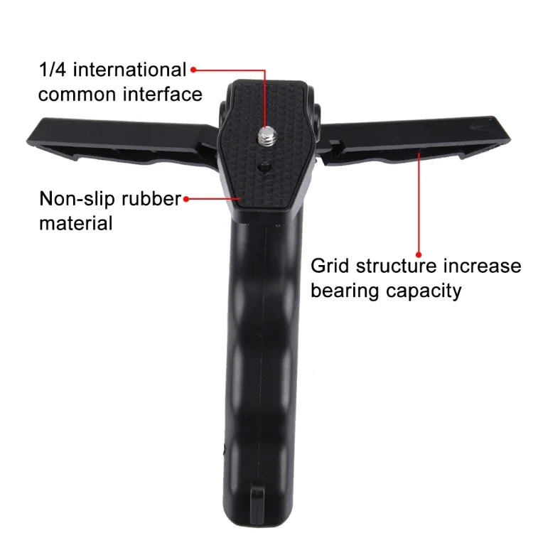 ขาตั้งพับจับถนัดมือ PULUZ พร้อมอะแดปเตอร์และสกรูสำหรับกล้องแอคชั่น GoPro, Insta360, DJI และอื่นๆ, รับน้ำหนักสูงสุด: 2 กก.