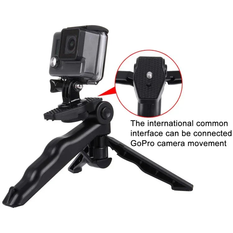 ขาตั้งพับจับถนัดมือ PULUZ พร้อมอะแดปเตอร์และสกรูสำหรับกล้องแอคชั่น GoPro, Insta360, DJI และอื่นๆ, รับน้ำหนักสูงสุด: 2 กก.
