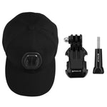 หมวกเบสบอล PULUZ พร้อมตะขอ J-Hook และสกรูสำหรับ GoPro, DJI OSMO Action และกล้องแอคชั่นอื่นๆ, หมวกเบสบอลสีดำ, หมวกเบสบอลสีแดง, หมวกเบสบอลสีน้ำเงินเข้ม