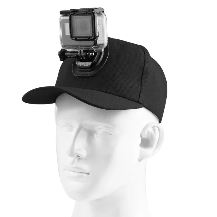 หมวกเบสบอล PULUZ พร้อมตะขอ J-Hook และสกรูสำหรับ GoPro, DJI OSMO Action และกล้องแอคชั่นอื่นๆ, หมวกเบสบอลสีดำ, หมวกเบสบอลสีแดง, หมวกเบสบอลสีน้ำเงินเข้ม