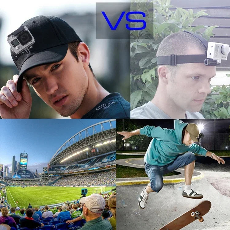 หมวกเบสบอล PULUZ พร้อมตะขอ J-Hook และสกรูสำหรับ GoPro, DJI OSMO Action และกล้องแอคชั่นอื่นๆ, หมวกเบสบอลสีดำ, หมวกเบสบอลสีแดง, หมวกเบสบอลสีน้ำเงินเข้ม