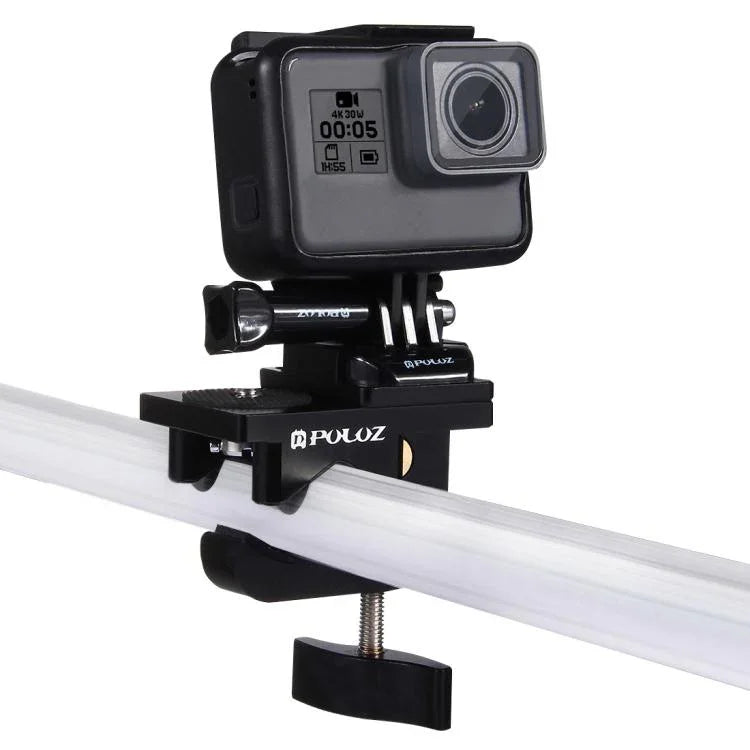 ขาอลูมิเนียมอัลลอยด์ PULUZ ที่หนีบติดตั้งอเนกประสงค์สำหรับ GoPro, Insta360, DJI และกล้องแอคชั่นอื่นๆ, ขาหนีบติดตั้ง
