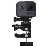 ขาอลูมิเนียมอัลลอยด์ PULUZ ที่หนีบติดตั้งอเนกประสงค์สำหรับ GoPro, Insta360, DJI และกล้องแอคชั่นอื่นๆ, ขาหนีบติดตั้ง