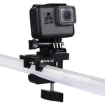 ขาอลูมิเนียมอัลลอยด์ PULUZ ที่หนีบติดตั้งอเนกประสงค์สำหรับ GoPro, Insta360, DJI และกล้องแอคชั่นอื่นๆ, ขาหนีบติดตั้ง