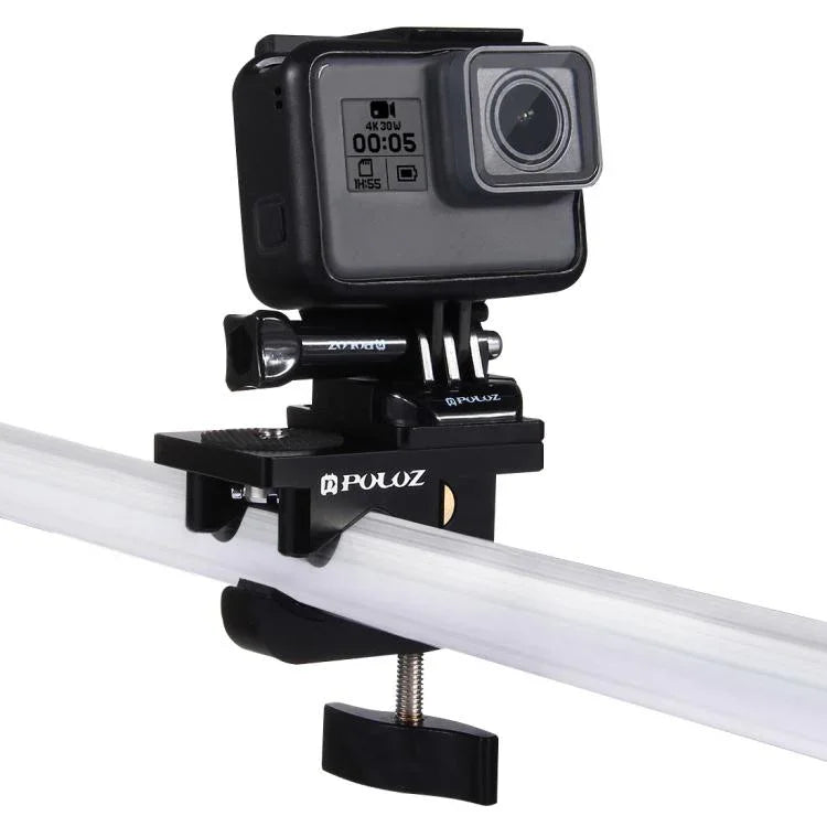 ขาอลูมิเนียมอัลลอยด์ PULUZ ที่หนีบติดตั้งอเนกประสงค์สำหรับ GoPro, Insta360, DJI และกล้องแอคชั่นอื่นๆ, ขาหนีบติดตั้ง