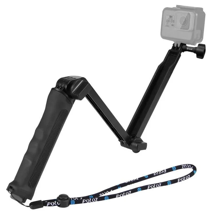 ไม้เซลฟี่ขาตั้งกล้องพับได้ 3 ทาง PULUZ สำหรับ GoPro, Insta360 ONE R, DJI Osmo Action และกล้องแอคชันอื่นๆ, ความยาว: 20-58cm, ความยาว: 20-58cm