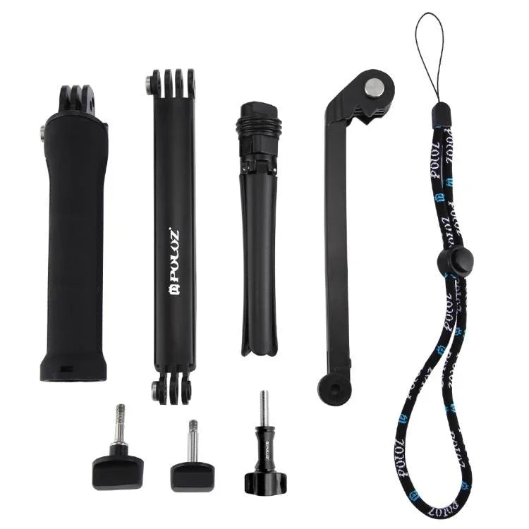 ไม้เซลฟี่ขาตั้งกล้องพับได้ 3 ทาง PULUZ สำหรับ GoPro, Insta360 ONE R, DJI Osmo Action และกล้องแอคชันอื่นๆ, ความยาว: 20-58cm, ความยาว: 20-58cm