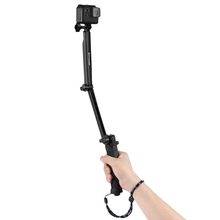 ไม้เซลฟี่ขาตั้งกล้องพับได้ 3 ทาง PULUZ สำหรับ GoPro, Insta360 ONE R, DJI Osmo Action และกล้องแอคชันอื่นๆ, ความยาว: 20-58cm, ความยาว: 20-58cm
