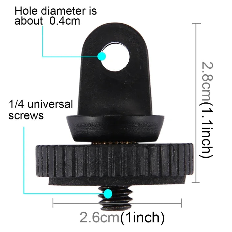 อะแดปเตอร์ขาตั้งกล้องสกรู 1/4 นิ้ว PULUZ สำหรับ GoPro, Insta360, DJI และกล้องแอคชันอื่นๆ, รูสกรูขนาด 5mm, เส้นผ่านศูนย์กลาง 3.3cm, อะแดปเตอร์ขาตั้งกล้องขนาด 3.3cm