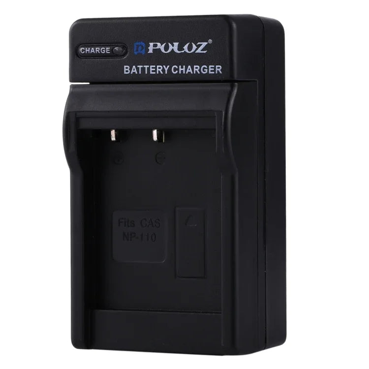 PULUZ ที่ชาร์จแบตเตอรี่กล้องดิจิทัลสำหรับแบตเตอรี่ Casio NP-110, ที่ชาร์จรถยนต์ NP-110