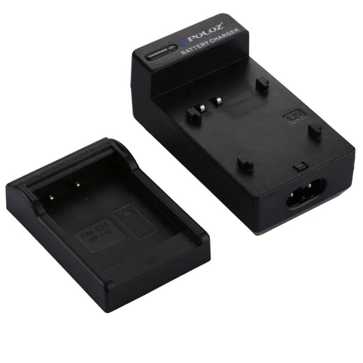 PULUZ ที่ชาร์จแบตเตอรี่กล้องดิจิทัลสำหรับแบตเตอรี่ Casio NP-110, ที่ชาร์จรถยนต์ NP-110