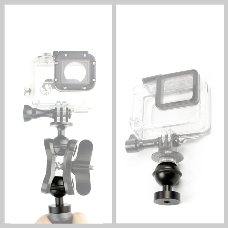ข้อต่อเมาท์หัวบอลอะลูมิเนียม CNC PULUZ สำหรับ GoPro, Insta360, DJI และกล้องแอคชันอื่นๆ, เส้นผ่านศูนย์กลาง: 2.5cm, อะลูมิเนียม CNC (สีดำ)