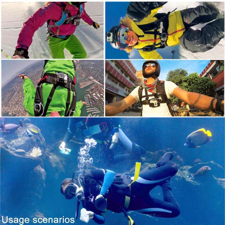 สายรัดอกแบบปรับได้ PULUZ พร้อมตัวยึด J Hook และสกรูยาวสำหรับ GoPro, Insta360, DJI และกล้องแอคชั่นอื่นๆ, สายรัดอก