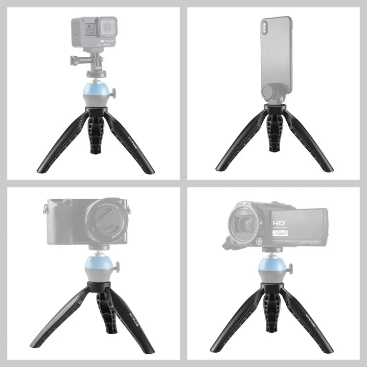 ขาตั้งกล้องตั้งโต๊ะ PULUZ แบบมินิ ABS พร้อมสกรู 1/4 นิ้ว สำหรับกล้อง DSLR และดิจิทัล ความสูงใช้งาน: 9 ซม. ขาตั้ง ABS