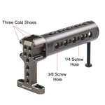 ด้ามจับวิดีโอแบบมือถือ PULUZ พร้อมขาจับ Cold Shoe 3 ช่องสำหรับกรงกล้อง, สำหรับด้ามจับกรงกล้อง