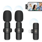 ไมโครโฟนไร้สาย Lavalier ลดเสียงรบกวนและเสียงสะท้อนสำหรับ iPhone / iPad, ตัวรับ 8 พิน ไมโครโฟนคู่, ตัวรับ 8 พินและไมโครโฟนคู่