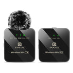 ไมโครโฟนไร้สายแบบหนีบปกเสื้อ PULUZ 1 TX + 1 RX, 1 TX + 1 RX