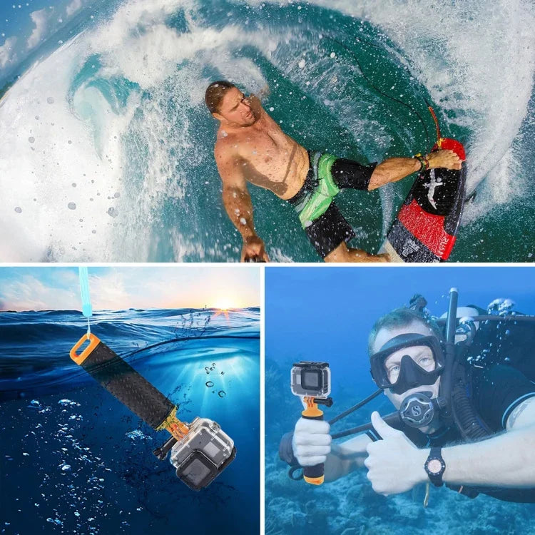 ด้ามจับลอยน้ำ PULUZ พร้อมสายรัดสำหรับกล้อง GoPro HERO10 Black / HERO9 Black / HERO8 Black / HERO7 /6 /5 /5 Session /4 Session /4 /3+ /3 /2 /1, Xiaoyi และกล้องแอคชั่นอื่นๆ, ด้ามจับลอยน้ำ