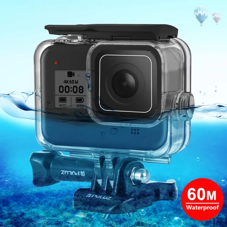 เคสกันน้ำลึก 60 เมตรสำหรับดำน้ำ PULUZ สำหรับกล้อง GoPro HERO8 Black, สำหรับ GoPro HERO8 Black
